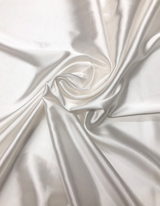Ivory; Stretch Polyester Charmeuse Fabric