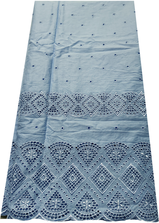 Light-Blue Cotton Dry Lace Swiss Voile Lace-