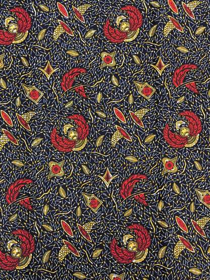 African Wax Print - Red, Blue,Beige,White