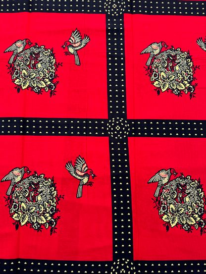 Veritable Block Prints  Collection Wax- Red, Black and Light- Gold