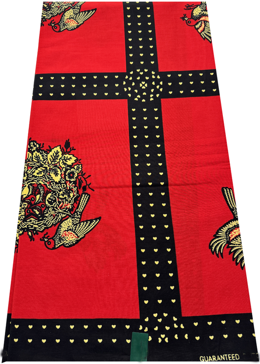Veritable Block Prints  Collection Wax- Red, Black and Light- Gold