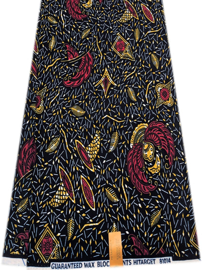 African Wax Print - Red, Blue,Beige,White