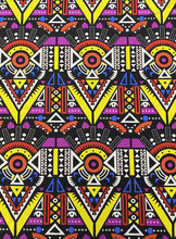 Load image into Gallery viewer, African Print Fabric  in Nylon Spandex 4 Way Stretch  Fabric - Multi-Color
